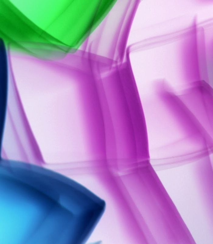 Abstract blue and green neon geometric shapes representation